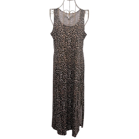 J CREW Cheetah Print Cotton Midi Tank Dress Size Small - Picture 1 of 10